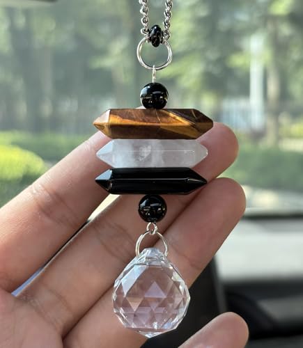 Crystal Hanging Car Charm,Healing Decor for Rear View Mirror Accessories - color: Clear