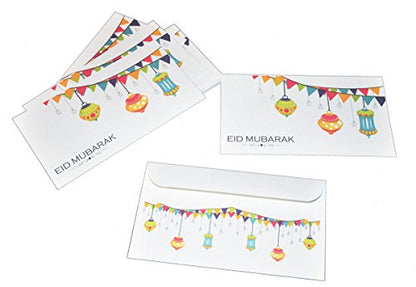 Zaffron Eid Holiday Gift Money Envelopes Lanterns Design (8 pack)