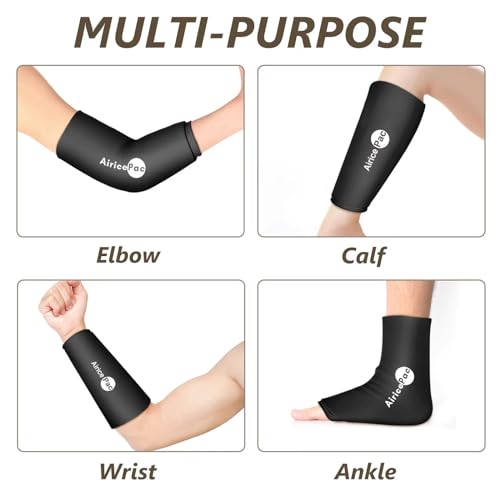 AiricePac Elbow Ice Pack Wrap, Tennis Golfers Sleeve For Arm and Calf Injuries Reusable, Cold Compression for Pain Relief - style: ELBOW ICE PACK