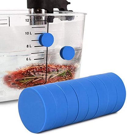 IMPRESA Sous Vide Clips & Magnets 10-Pack Blue Silicone - Secure Clamping with Silicone Sous Vide Clamps - Strong Holding Power for Bag Clips - Adjustable Magnet Slide for Precise Positioning