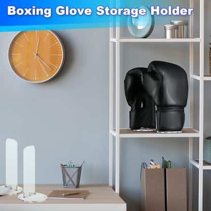 Cosmos 1 Pair Boxing Glove Holder Rack Boxing Gloves Display Stand Sports Gloves Vertical Display Rack Desk Stand, Acrylic Stand & Withstand Design