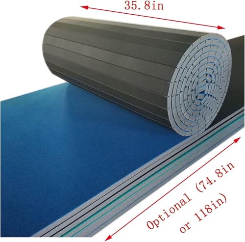Gymnastics Tumbling Mat 1.6" Thick – Non-Slip Carpet Surface, Unfoldable Wrestling Mat for MMA, Cheerleading, Home Gym, 4'x8' Exercise Foam Mat - color: Black, size: 118*35.82*1.6