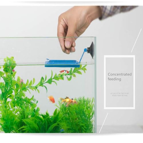 2 Pcs Fish Feeding Ring, Fish Safe Floating Food Feeder Circle Blue, with Suction Cup Aquarium, Square and Round Shape Fish Tank Towels - for Guppy, Betta, Goldfish, Etc. (Blue)¡­ - color: Blue suit