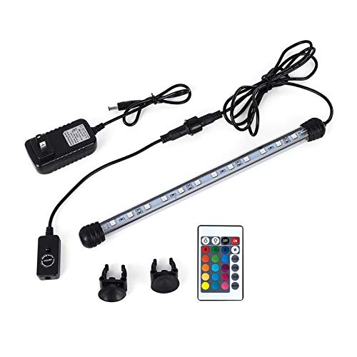 MQ 23 in Submersible LED Aquarium Light, 9W Color Changing Fish Tank Light with Remote Control, IP68 Crystal Glass 30 LEDs Lights Bar, for Fish Tank 30-37 inch - size: 30LED-Length 23"