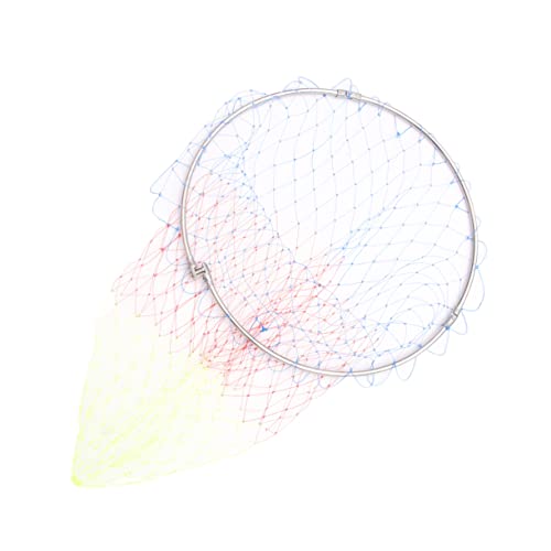 Milisten 1Pc Portable Foldable Fishing Net Tear Resistant Stainless Steel Fishing Accessories Soft Mesh Design for Safe Fish Catching for Minnow and Crab Fishing