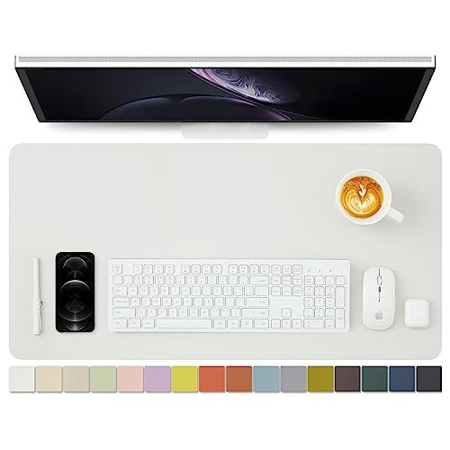 Leather Desk Mat - Non-Slip PU Desk Pad for Office and Home - Desk Organization and Accessories - Ideal for Large Mouse Pad and Desk Mats on Top of Desks (White,31.5"x 15.7") - color: White, size: 31.5" x 15.7"