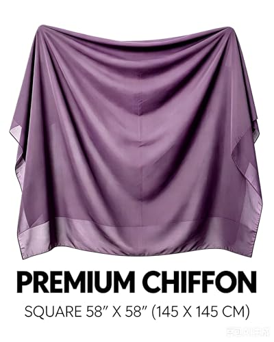 Lina & Lily Premium Chiffon Hijab Head Scarf Shawl Wrap for Muslim Women Square 58'' x 58'' - color: Berry