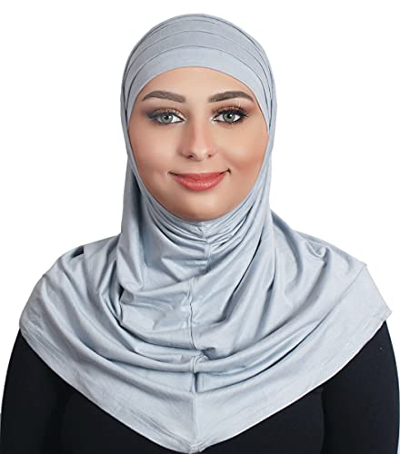 AL AMIRA Beautiful cotton hijab scarf Islamic women fancy hijab K101 - color: French Gray