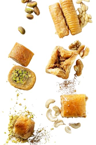Cedar Pastries Mediterranean Baklava Assortment – 33 Pieces – Large Mediterranean Dessert Gift Box – Pistachio, Cashew & Walnut Phyllo Pastries – Gourmet Middle Eastern Sweets – Kosher & Halal Certified - size: 32 Ounce (Pack of 1)
