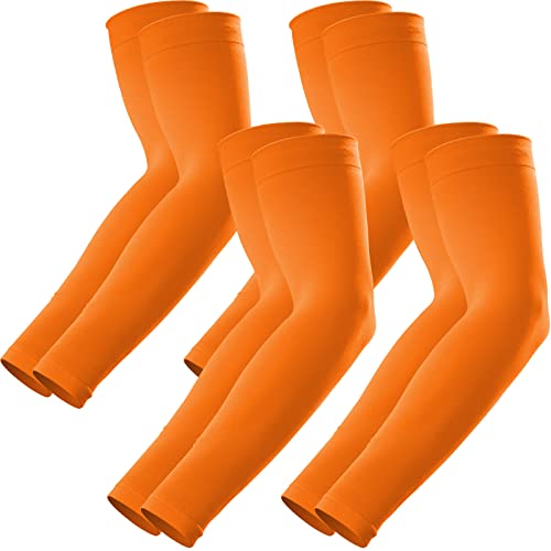 GOUNOD Arm Sleeves for Men Women,Compression Sleeves to Cover Arms for Men Working,Sun Sleeves for Men UV Protection - color: 4 Pairs Orange