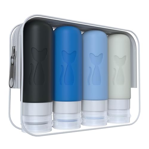 Zafit TSA Approved 3oz Leakproof Travel Bottles for Toiletries, Refillable Containers for Shampoo Conditioner Lotion Body Wash (Multicolored J) - color: Multicolored J