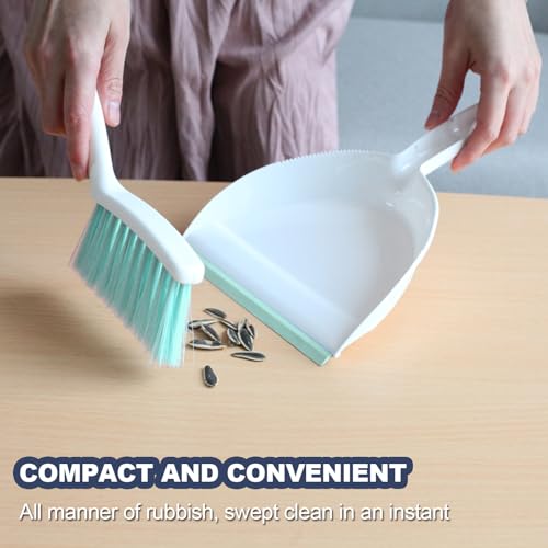 Mini Broom and Dustpan Set Small Dust pan & Brush Set Portable Cleaning Tools for Home Office RV Camping Learning (Green) - color: Green
