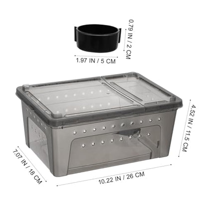 Reptile Terrarium Box Plastic Feeding Container for Bearded Dragons Turtles Geckos and Other Pets Reptile Tank for Pet Supply and Habitat Care