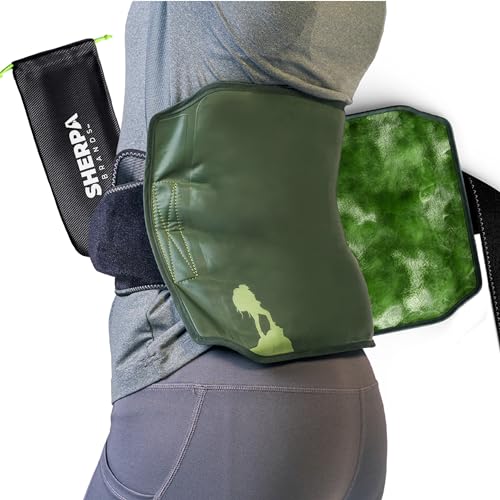 Large Ice Packs for Injuries Reusable Wrap with Straps - Soft Gel Hot and Cold Packs for Injuries, Hip, Shoulder, Back Pain Relief - 12" x 15" - Green - size: Large, style: Green