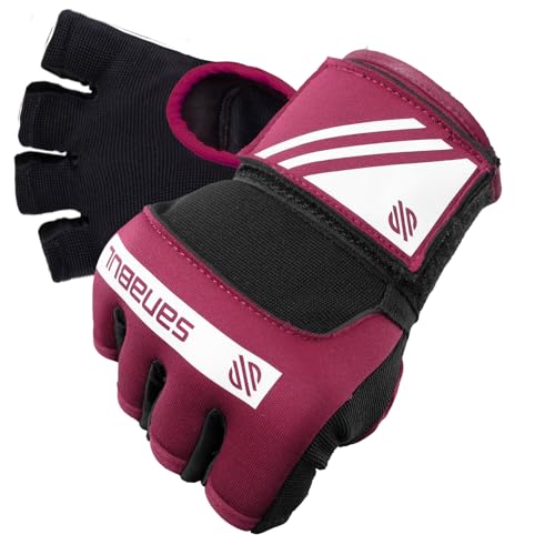 Sanabul Gel Boxing Hand Wraps for Men & Women Muay Thai MMA Kickboxing Quick Wraps Boxing Inner Gloves Wrist Knuckle Protection - color: Purple/White, size: Large-X-Large