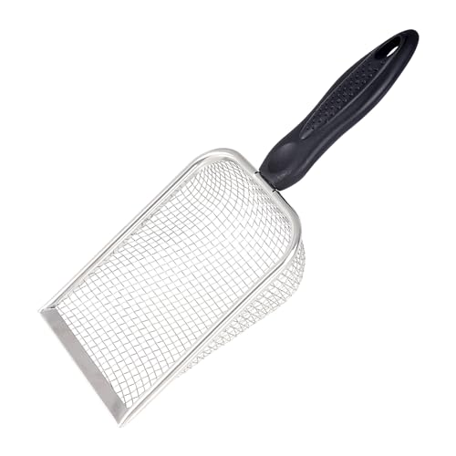 SUMERSHA Beach Mesh Shovel, Sand Sifter Shell Collecting Tools Sand Scooper for Picking Up Shells, Cat Litter Scoop, Silver