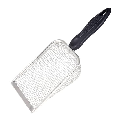 SUMERSHA Beach Mesh Shovel, Sand Sifter Shell Collecting Tools Sand Scooper for Picking Up Shells, Cat Litter Scoop, Silver