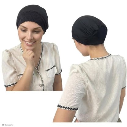 4Pack Women Hijab Undercap, Non Slip Hijab Cap, Solid Color Inner Under Scarf for Women