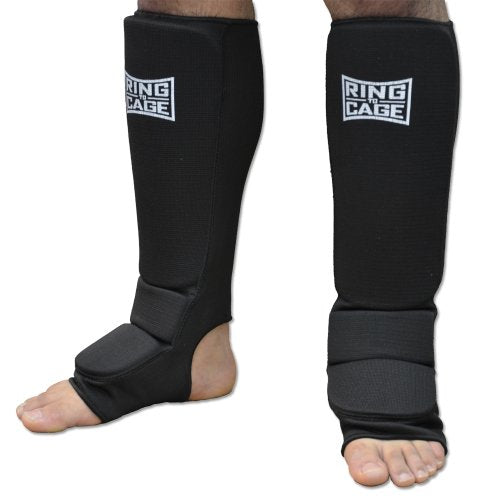 Pro Slip-on Cloth shin Instep for Muay Thai, MMA, Kickboxing, Stand up - size: X-Large