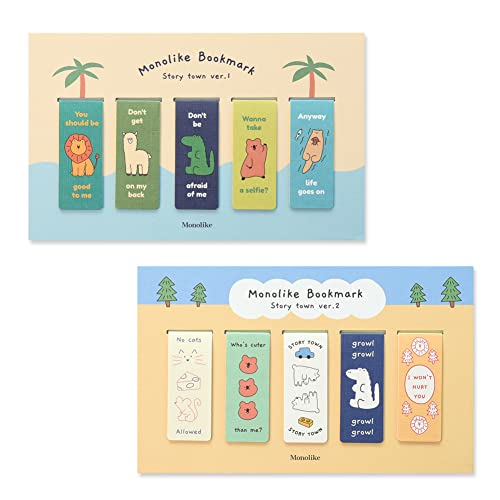 Monolike Magnetic Bookmarks Story Town ver.1 + ver.2, 10 Pieces - color: Story Town Ver.1 + Ver.2