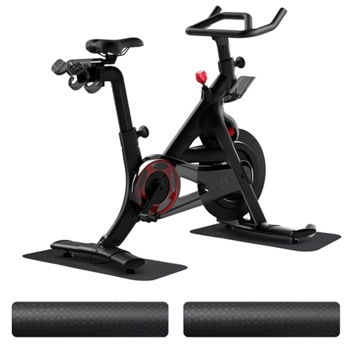 2-Pack Bike & Rowing Machine Mat for Carpet & Hardwood Floors, Compatible with Peloton/Yosuda, Anti-Slip Floor Protector Pad, Noise & Vibration Dampening - size: 23.6"L x 11.8"W x 0.24"Th