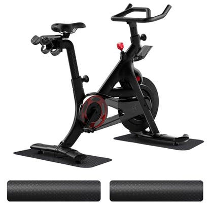 2-Pack Bike & Rowing Machine Mat for Carpet & Hardwood Floors, Compatible with Peloton/Yosuda, Anti-Slip Floor Protector Pad, Noise & Vibration Dampening - size: 23.6"L x 11.8"W x 0.24"Th