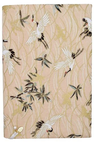 BLBMH 6x9 Bible Book Cover for Women, Non-Stretch Fabric Protector for Paperback, Soft Cloth Sleeve with Bookmark for Journals Notebooks | Privacy Reading Gift - Crane Beige - color: Crane