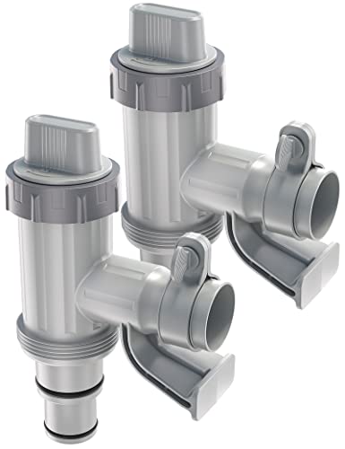 【PATENTED】MASCARRY Above Ground Swimming Pool Hose Adapter with Plunger Valve and Pipe Holder - Replacement Parts for Pool Pump System (2 PACK) - style: 2 PACK