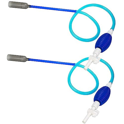 2sets Aquarium Siphon Water Changer Fish Tank Gravel Cleaner with Long Nozzle for Cleaning Changing Water (Blue) - color: Blue, size: 5.6ft/66.9"/1.7m