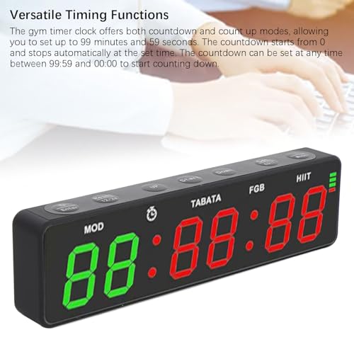 LICAEVEY Gym Timer Clock, Magnetic Rechargeable Interval Timer with Stopwatch, Portable Workout for Home Gym, Boxing, Fitness Training