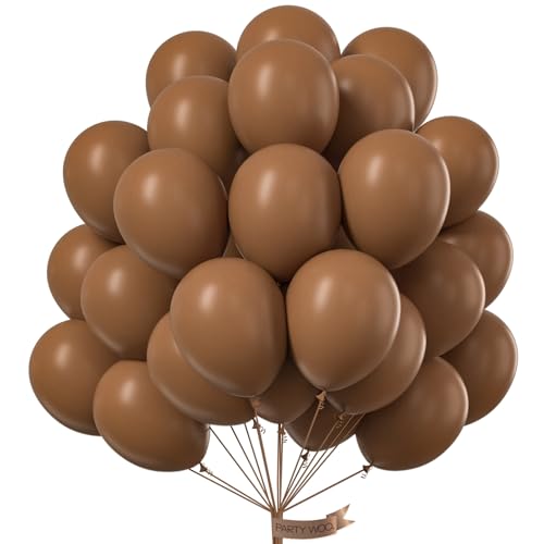 PartyWoo Brown Balloons 50pcs Boho Neutral Coffee Tan Fall Color 12 Inch - color: Brown-f09, size: 12 Inch