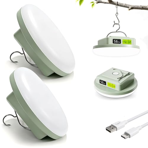 Tent Lights & Canopy Lights, Camping Lantern/Lamp, Rechargeable LED Camping Light, 4500LM 4 Modes Dimmable, 12000mAh Magnet Flashlight for Emergency Power Outages, Battery Powered Outdoor Lights (2pc) - style: 7200mAh（2 pack）