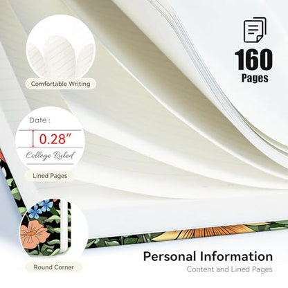 Lined Spiral Journal Notebook, A5 College Ruled Spiral Notebook for Women, Hardcover with Elegant Design for Work and Note-Taking, 5.5 * 8.25 inch, 160 Pages, Cat - color: Cat