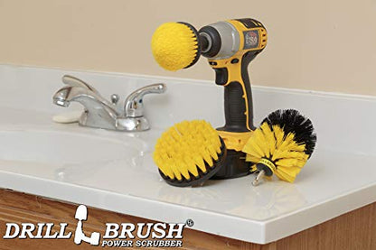 Bathroom Cleaner - Grout Cleaner - Bathroom Scrub Brush - Grout Tile Brush | Toilet Bowl Cleaner - Toilet Brush - Bathroom Drill Brush Set - Toilet Cleaner - Tile Floor Cleaner - Shower Cleaner Drill - color: Yellow