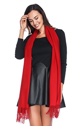 Pashmina Shawl Wraps Scarves Evening Dresses Wedding Bridesmaid for Women - color: Red