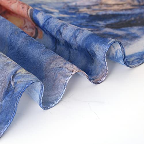 100% Mulberry Silk Scarf-Printed or Solid Color 35” Square Large Silk Hair Head Wrap Scarf With Gift Box Package - color: Style 46
