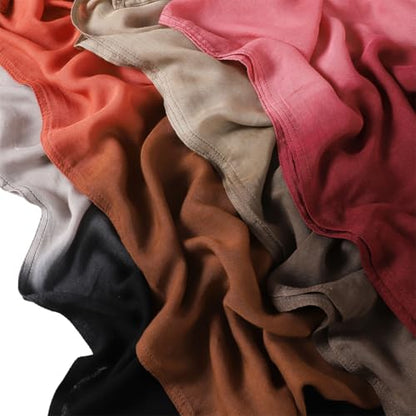 Premium Ombre Viscose Hijab Scarf for Women Muslim Lightweight Gradient Color Shade Hair Wraps Long Hijabs Scarves - color: Khaki 5#