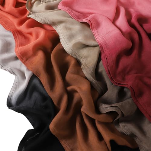 Premium Ombre Viscose Hijab Scarf for Women Muslim Lightweight Gradient Color Shade Hair Wraps Long Hijabs Scarves - color: Khaki 5#
