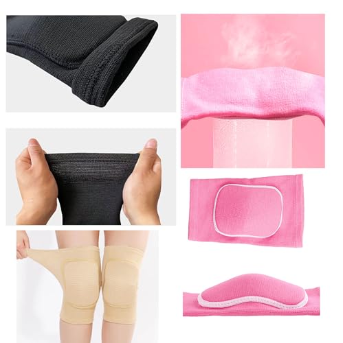 YYaaloa Knee Pads Sponge Knee Brace Breathable Flexible Elastic Knee Support for Volleyball, Dancing, Football, Yoga, Basketball, and Skating (Medium, Pink 1Pair) - color: Pink 1Pair