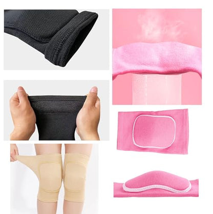 YYaaloa Knee Pads Sponge Knee Brace Breathable Flexible Elastic Knee Support for Volleyball, Dancing, Football, Yoga, Basketball, and Skating (Medium, Pink 1Pair) - color: Pink 1Pair