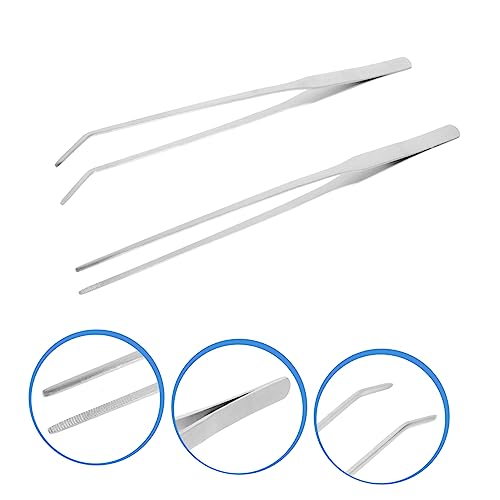 2pcs Long Aquarium Tweezers Professional Aquatic Plant Tongs for Aquascaping