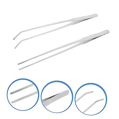2pcs Long Aquarium Tweezers Professional Aquatic Plant Tongs for Aquascaping