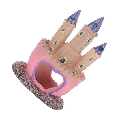 Fish Tank Decorations Small, Mermaid Fish Tank Decorations, Fish Castle for Aquarium, Pink Aquarium Resin Castle Decoration for Aquarium Fish Reptiles Tank