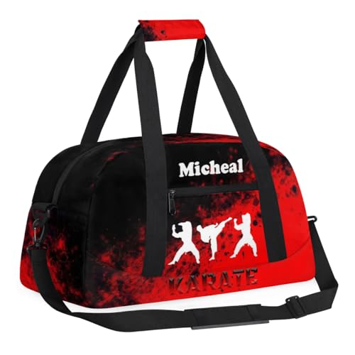 Personalized Martial Art Bag Duffel Bag for Girls, Custom Taekwondo Karate Bag Overnight Bags for Travel Weekender Practice Fighters - color: Option 4