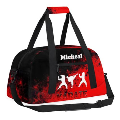 Personalized Martial Art Bag Duffel Bag for Girls, Custom Taekwondo Karate Bag Overnight Bags for Travel Weekender Practice Fighters - color: Option 4