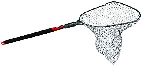 EGO S2 Slider Fishing Net Handle | Adjustable Extension Handle, Minimal Water Drag Design, Ergonomic Foam Grip for Landing Nets - size: 29" to 60" Handle, 24" x 27" Hoop, style: Rubber Coated Nylon Mesh