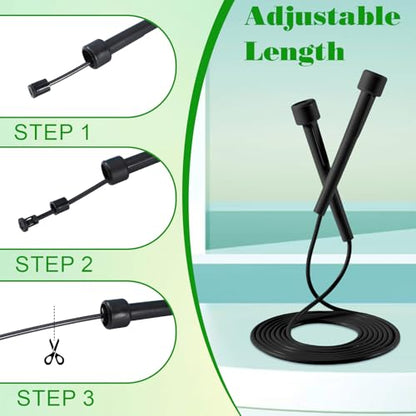 10 Pcs Jump Ropes, Adjustable Jumping Ropes, Black | Plastic Handles, Skipping Rope for Fitness Exercise, Lightweight Speed Rope for Kids Men Women