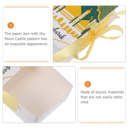 LALADEFIEE Eid Mubarak Candy Box 20pcs Shaped Party Favor Boxes Ramadan Treat Packaging for Ramadan Celebrations and Islamic Festival Candy Storage