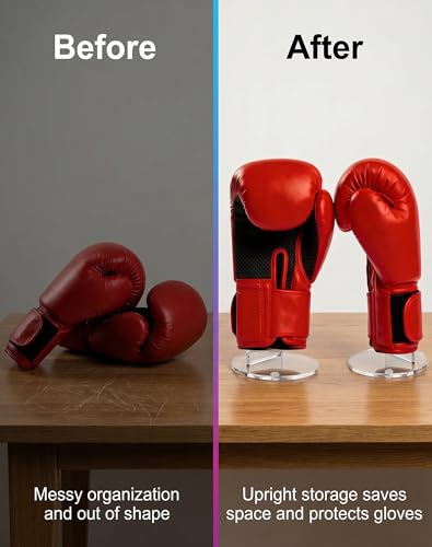 Clear Boxing Glove Stand, Gym Glove Holder,Boxing Glove Display Stand, Vertical Boxing Glove Display Baseball Glove Display Stand (2 PACK) - color: 2 PACK