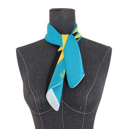 Women's Silk Scarf Square Satin Head Scarves Fashion Neck Scarf Hair Wraps Silk Bandana - color: Bahamas Flag